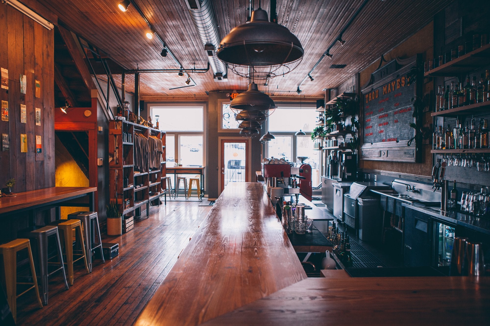 The old location of Thou Mayest in the crossroads. The bar top with the storefront in the background