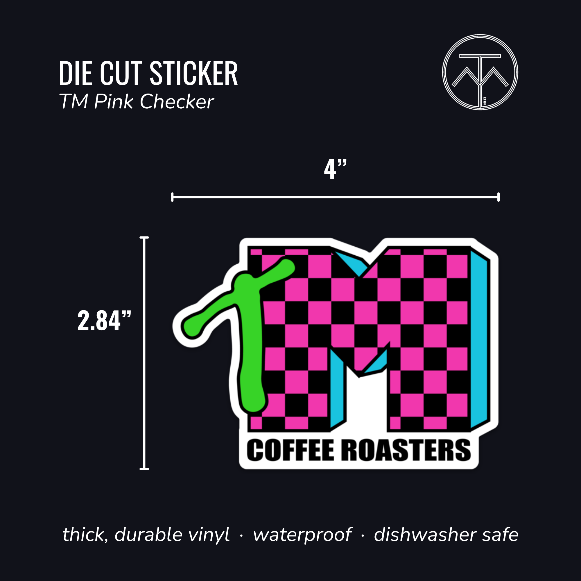 TM Pink Checkered Sticker