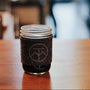 Mason Jar with Charcoal Felt Sleeve