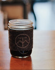 Mason Jar with Charcoal Felt Sleeve